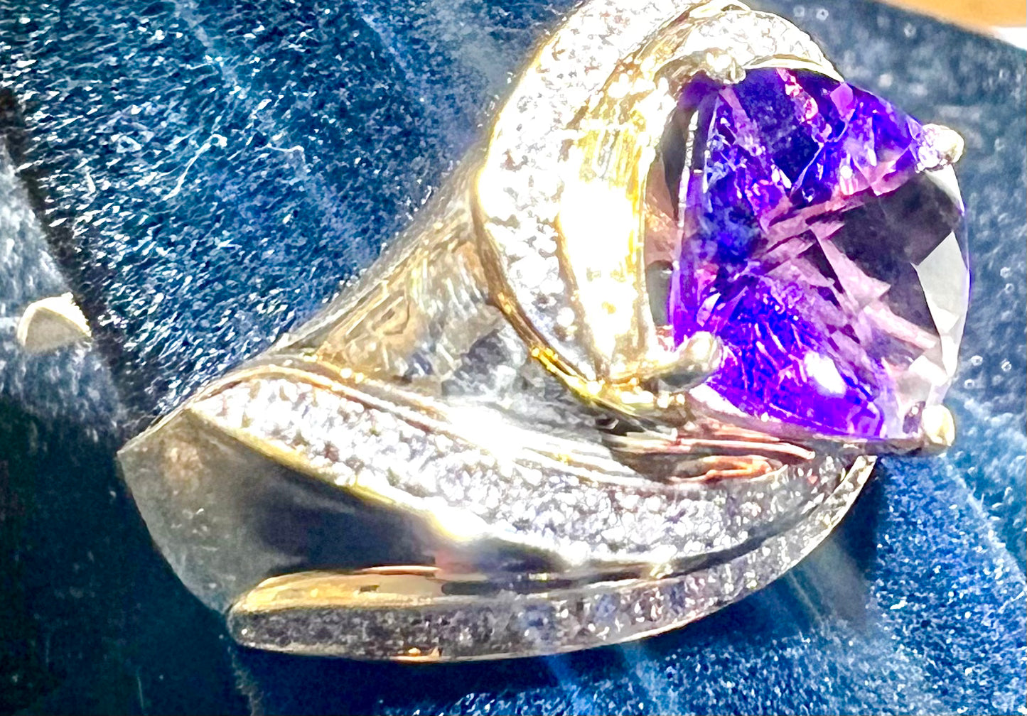 14k Amethyst and Diamond Ring