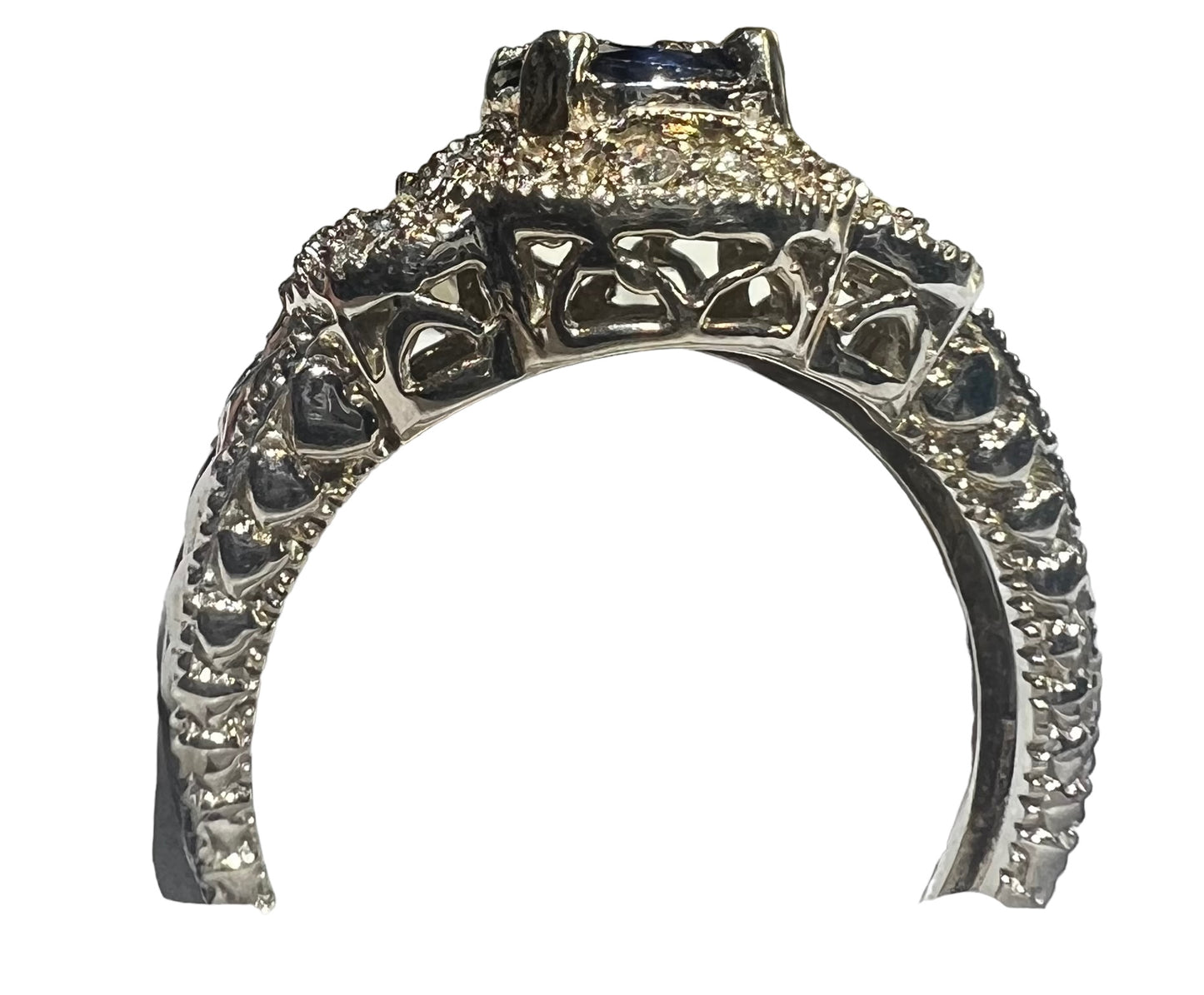 18K White Gold Sapphire and Diamond Ring